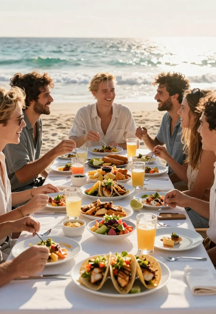 12 Bachelorette Beach Party Ideas for Sunny Fun and Coastal Celebration Vibes 111 12 Bachelorette Beach Party Ideas for Sunny Fun and Coastal Celebration Vibes - 11. Coastal Cuisine Feast 1