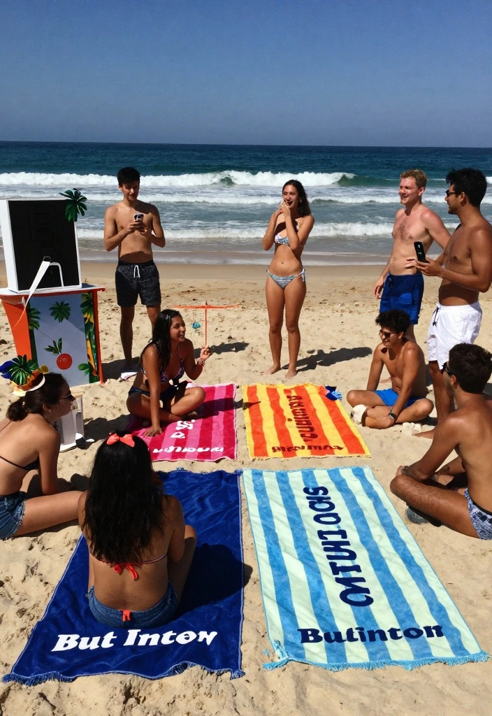 12 Bachelorette Beach Party Ideas for Sunny Fun and Coastal Celebration Vibes 23 12 Bachelorette Beach Party Ideas for Sunny Fun and Coastal Celebration Vibes - 3. Personalized Beach Towels 1