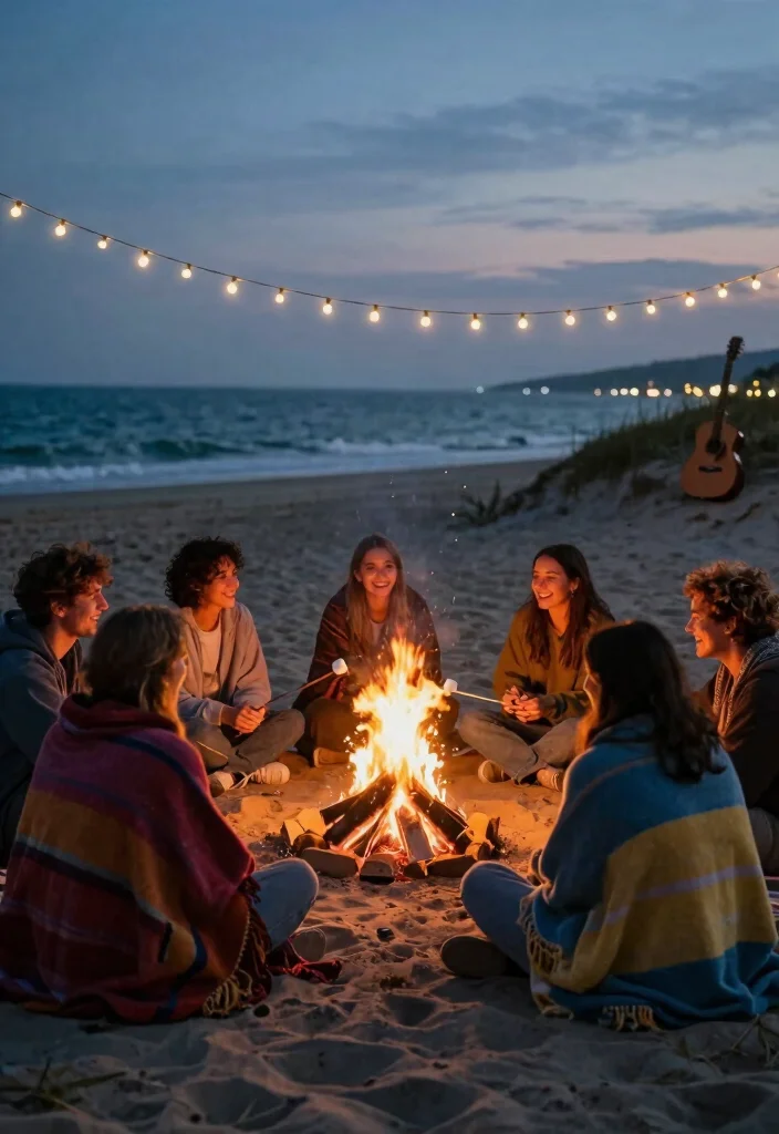 12 Bachelorette Beach Party Ideas for Sunny Fun and Coastal Celebration Vibes 45 12 Bachelorette Beach Party Ideas for Sunny Fun and Coastal Celebration Vibes - 5. Beach Bonfire Night 1