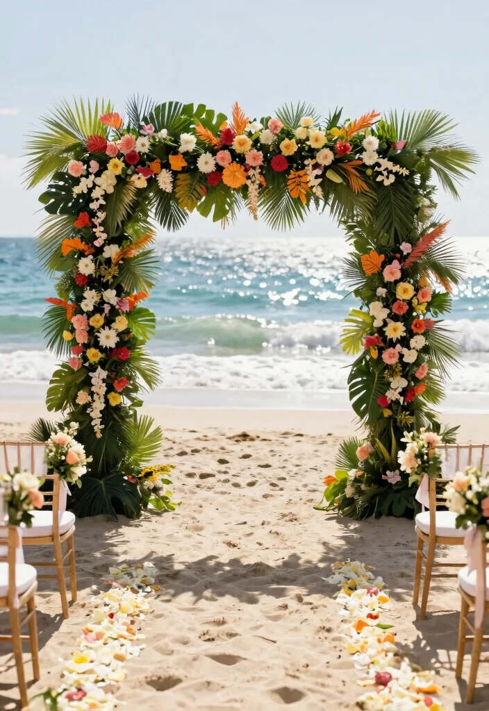 12 Beach Wedding Backdrop Ideas for Breezy Romantic Coastal Vibes - 2. Floral Fantasy 1