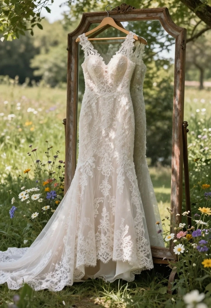 12 Boho Wedding Dress Ideas for Free Spirited Effortless Bridal Vibes - 1. Lace-Overlay Dream 1