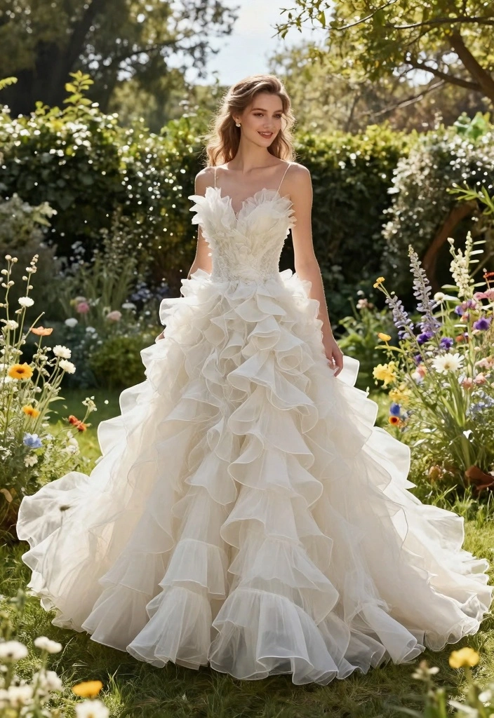 12 Boho Wedding Dress Ideas for Free Spirited Effortless Bridal Vibes - 10. Ruffled Skirts 1