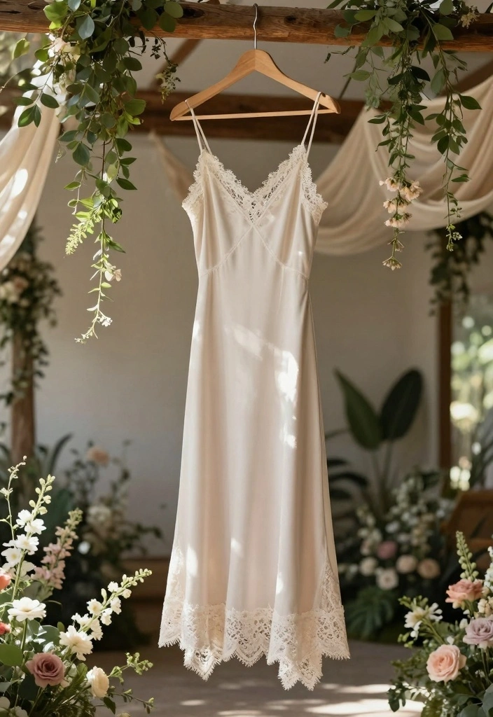 12 Boho Wedding Dress Ideas for Free Spirited Effortless Bridal Vibes - 3. Bohemian Slip Dress 1