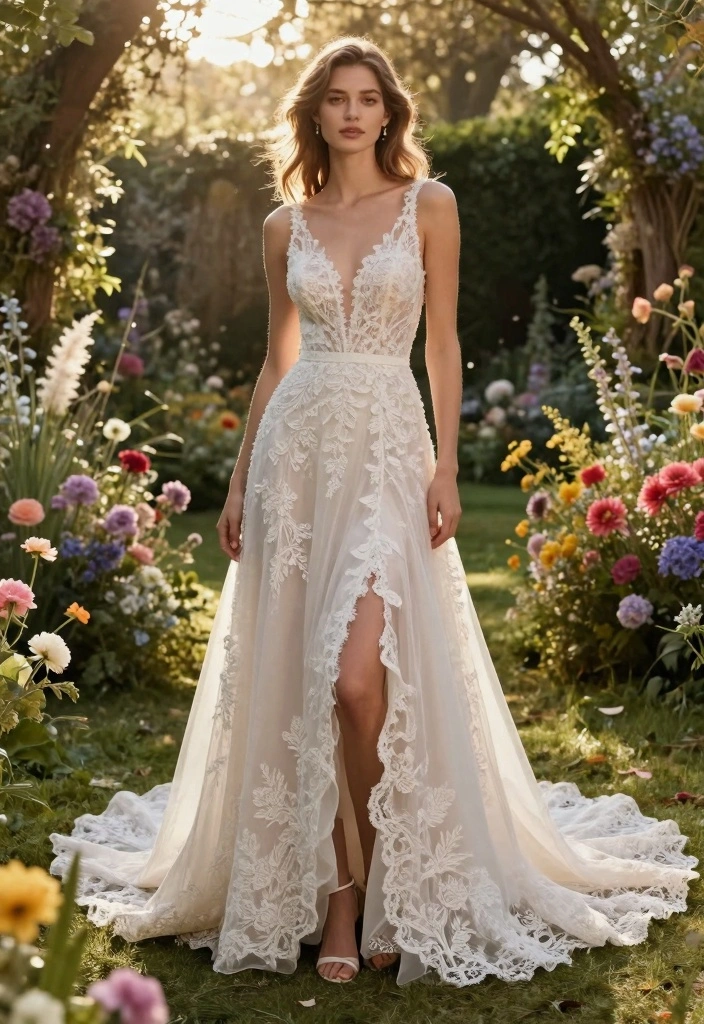 12 Boho Wedding Dress Ideas for Free Spirited Effortless Bridal Vibes - 6. High-Low Hemline 1