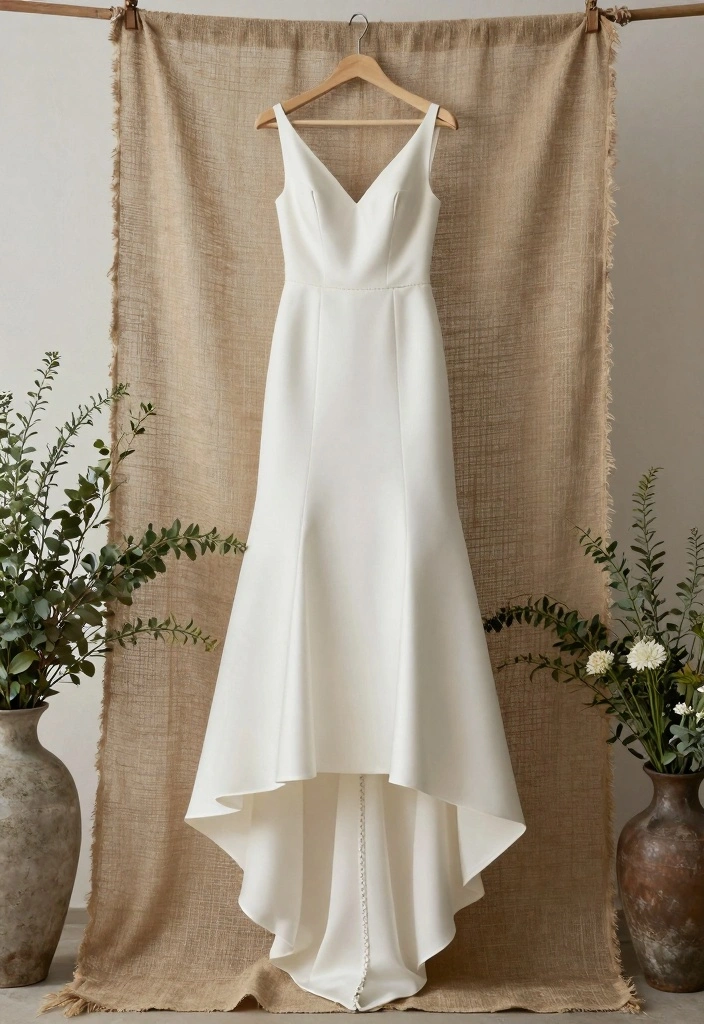 12 Boho Wedding Dress Ideas for Free Spirited Effortless Bridal Vibes - 8. Minimalist A-Line Dress 1
