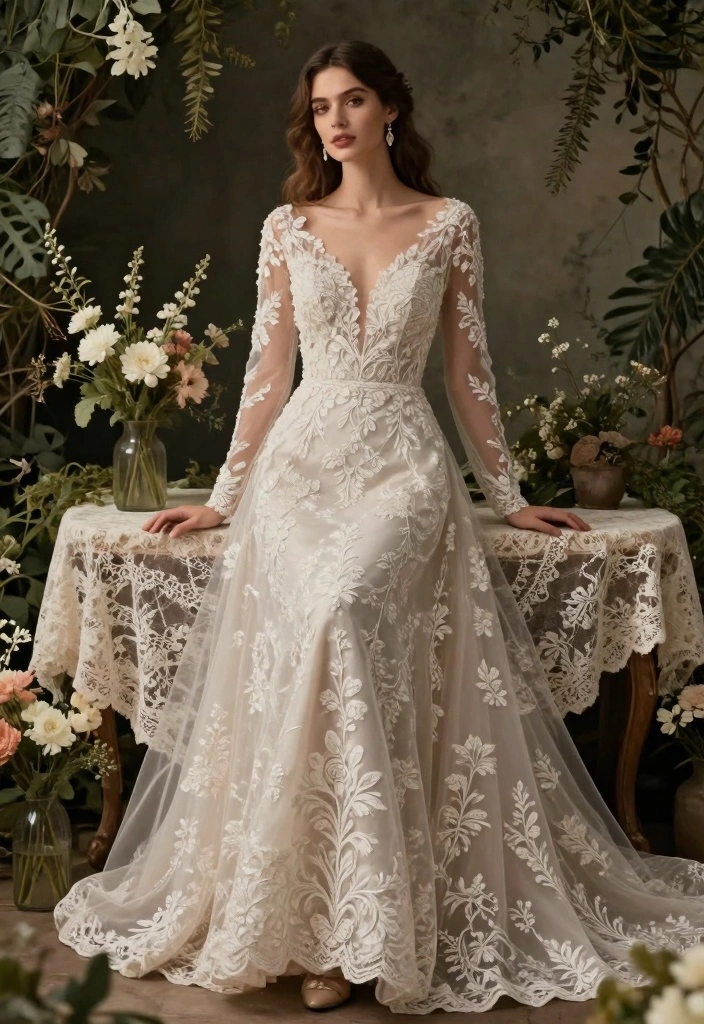 12 Boho Wedding Dress Ideas for Free Spirited Effortless Bridal Vibes - 9. Embroidered Details 1