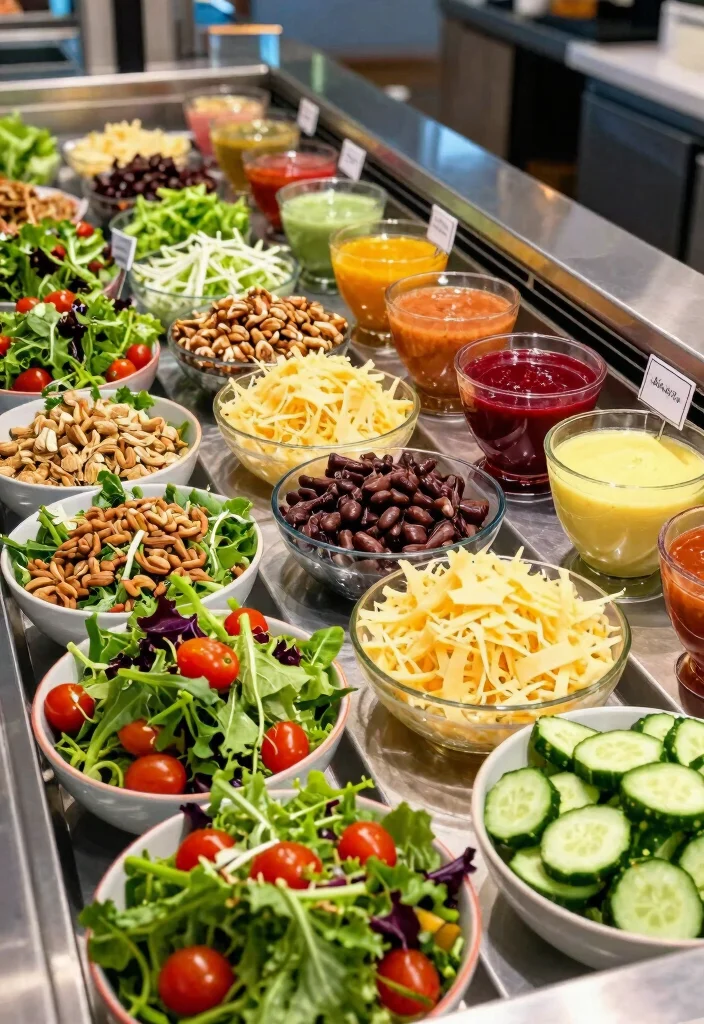 12 Cheap Wedding Buffet Ideas for Delicious Affordable Reception Planning - 10. Fresh Salad Bar 1