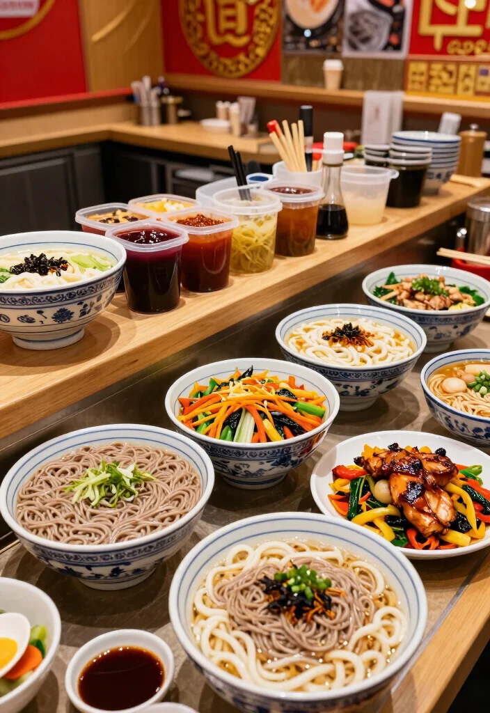 12 Cheap Wedding Buffet Ideas for Delicious Affordable Reception Planning - 4. Asian Noodle Bar 1