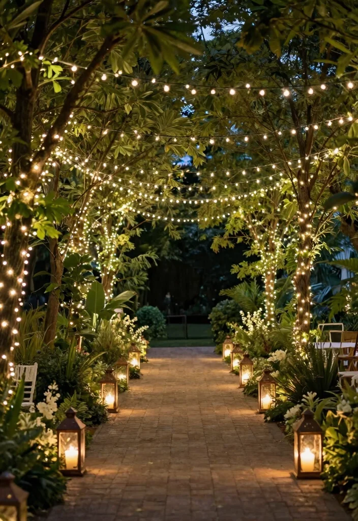 12 Christian Wedding Decoration Ideas for Elegant Sacred Ceremony Style - 4. Lanterns and Fairy Lights 1