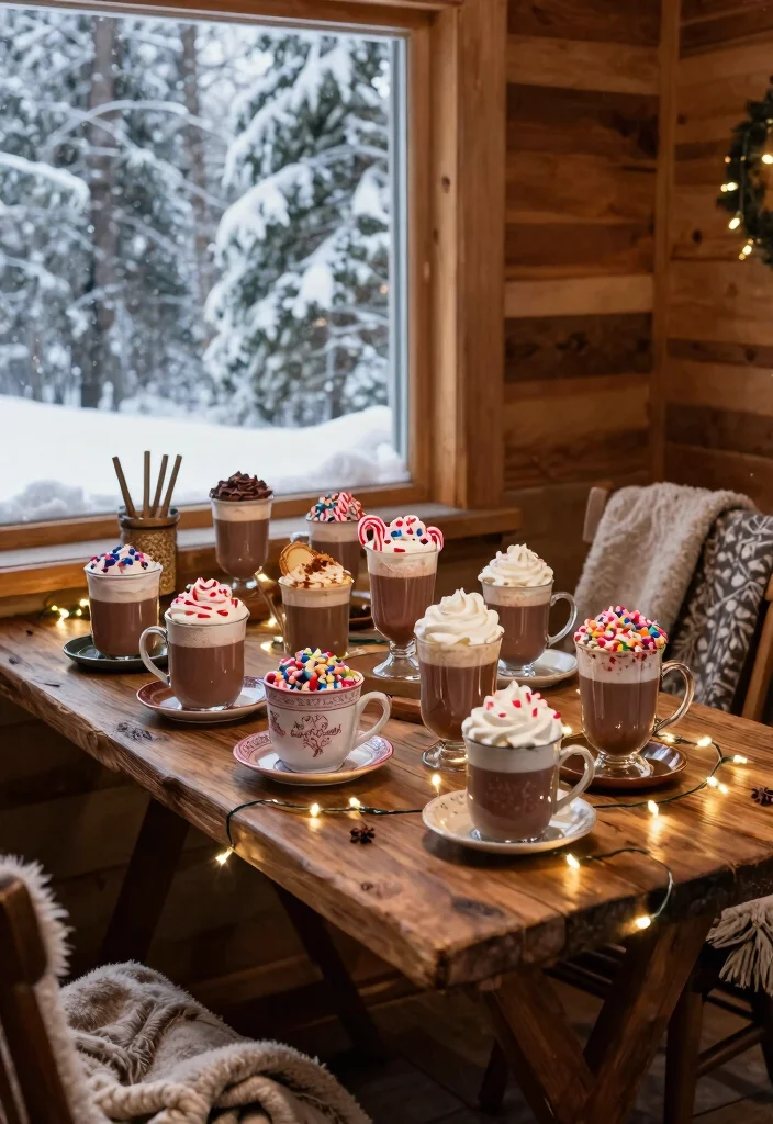 12 Christmas Bridal Shower Ideas for Festive Cozy Holiday Ready Decor - 2. Hot Cocoa Bar Extravaganza 1