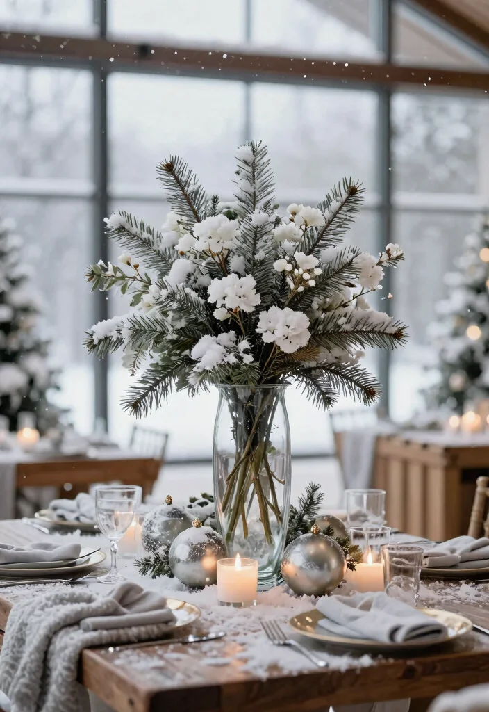 12 Christmas Bridal Shower Ideas for Festive Cozy Holiday Ready Decor - 3. Whimsical Winter Wonderland Centerpieces 1