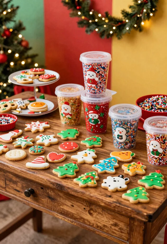 12 Christmas Bridal Shower Ideas for Festive Cozy Holiday Ready Decor - 4. Festive Cookie Decorating Station 1