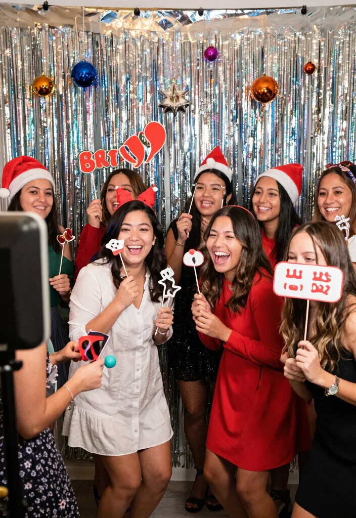 12 Christmas Bridal Shower Ideas for Festive Cozy Holiday Ready Decor - 8. Festive Photo Booth Fun 1