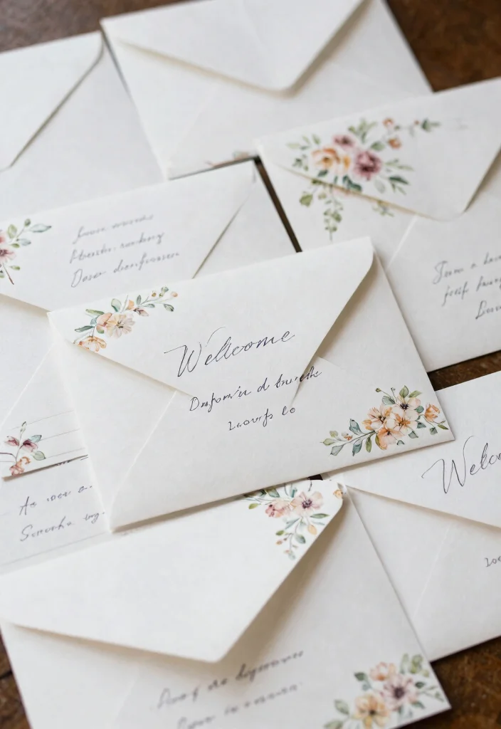 12 Destination Wedding Welcome Bag Ideas for Travel Friendly Guest Treats - 11. Personalized Welcome Letters 1