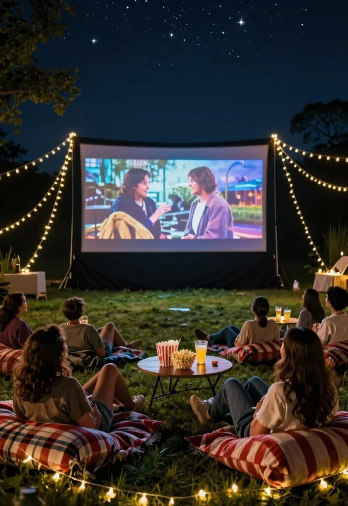 12 Elopement Party Ideas for Intimate Sweet and Post Wedding Gatherings - 12. Movie Night Under the Stars 1