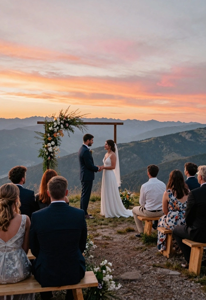 12 Elopement Party Ideas for Intimate Sweet and Post Wedding Gatherings - 2. Mountain Top Ceremony and Reception 1