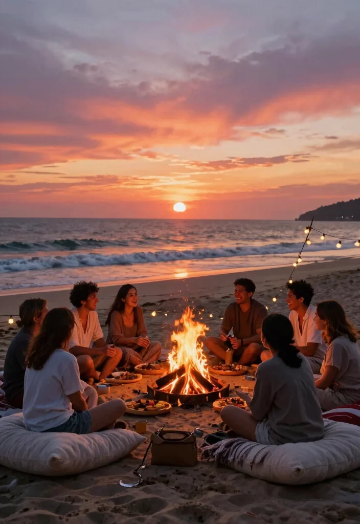 12 Elopement Party Ideas for Intimate Sweet and Post Wedding Gatherings - 4. Sunset Beach Bonfire Celebration 1