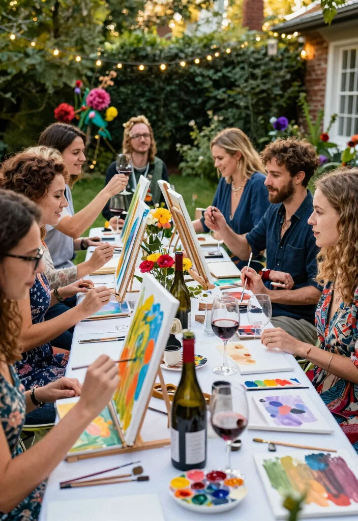 12 Elopement Party Ideas for Intimate Sweet and Post Wedding Gatherings - 8. Art and Wine Evening 1