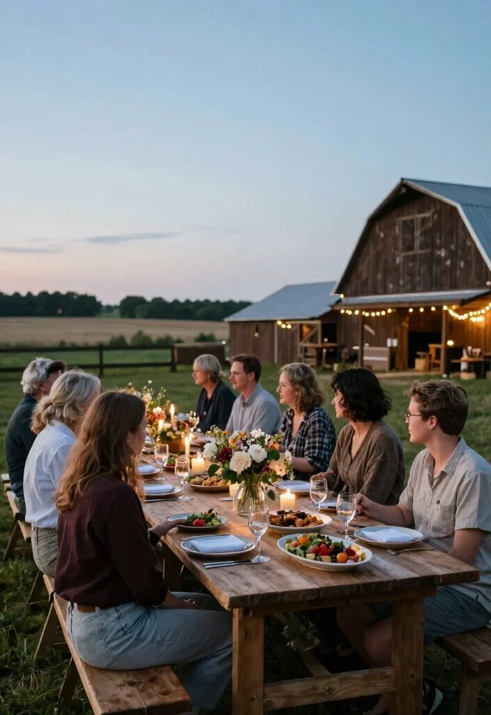 12 Elopement Party Ideas for Intimate Sweet and Post Wedding Gatherings - 9. Rustic Farm Dinner Celebration 1