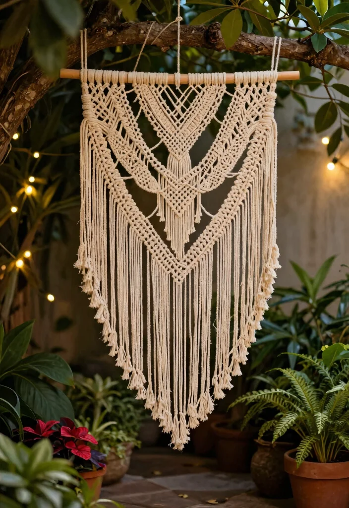12 Engagement Backdrop Ideas to Elevate Your Proposal or Party Setting - 2. Eco-Friendly Macramé Backdrop 1