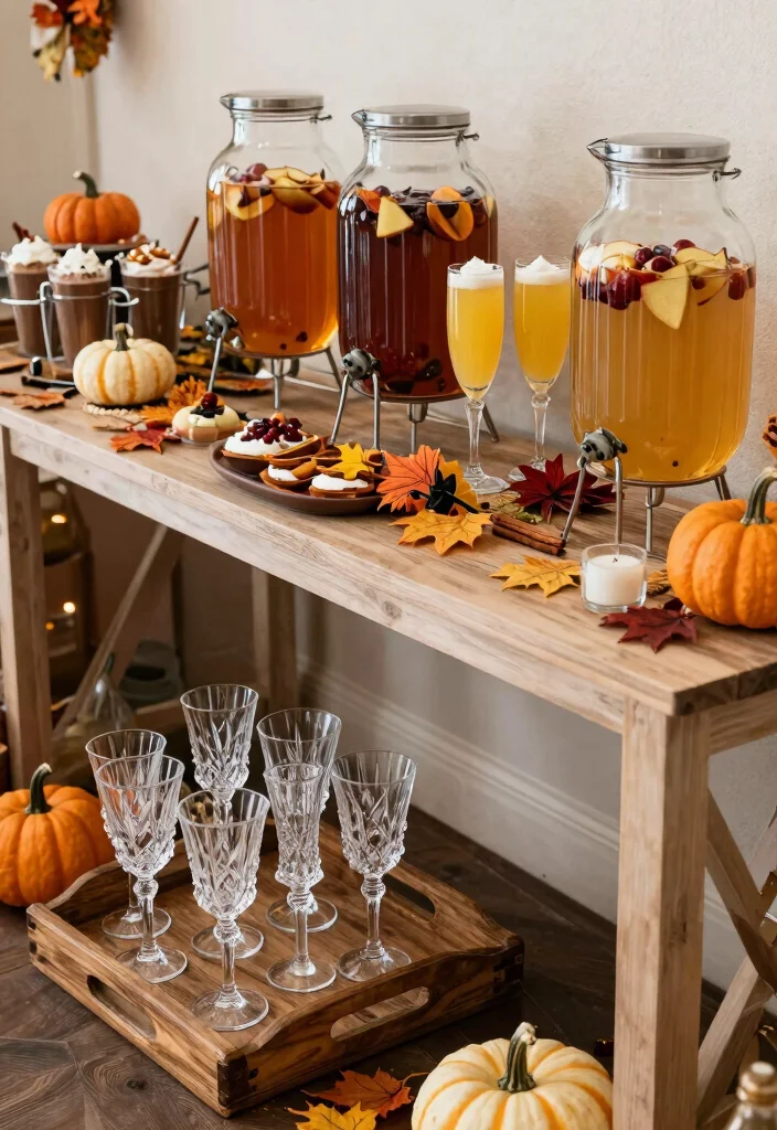 12 Fall Bridal Shower Ideas for Cozy Rustic and Warm Seasonal Celebrations - 10. Fall-Themed Beverages 1