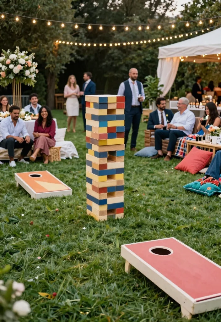 12 Fun Wedding Reception Ideas for Energetic Interactive Celebrations - 2. Lawn Games Extravaganza 1