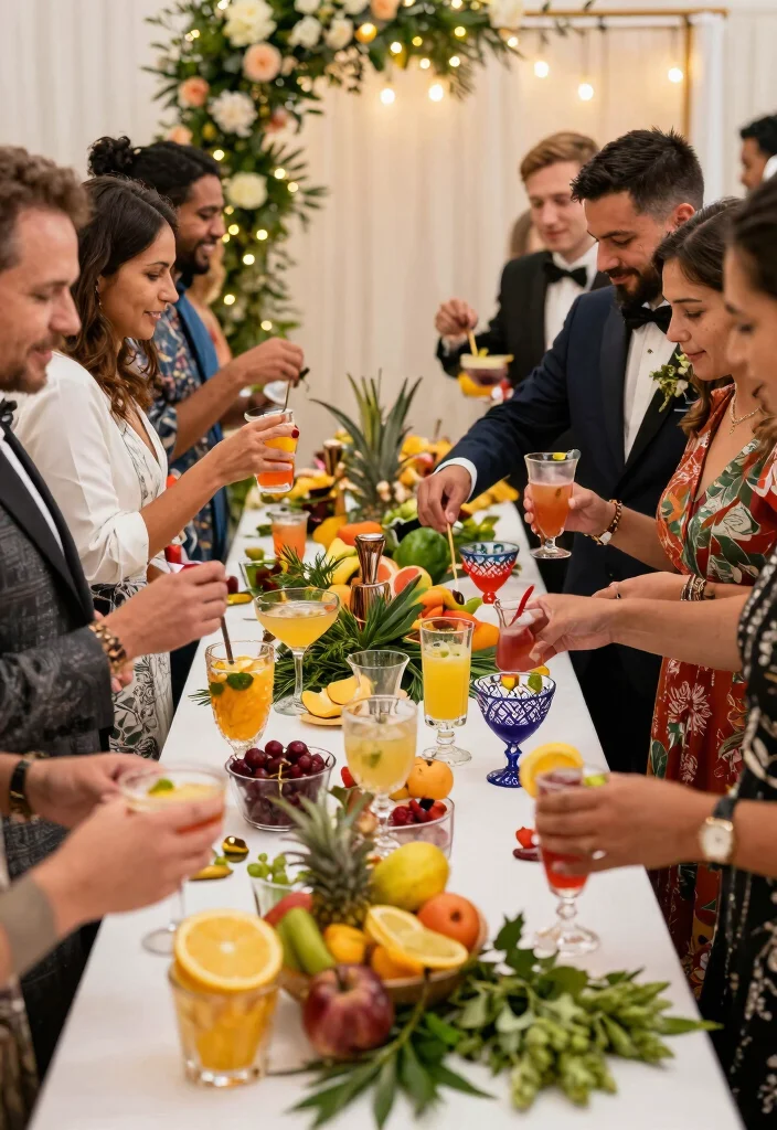 12 Fun Wedding Reception Ideas for Energetic Interactive Celebrations - 3. DIY Cocktail Station 1