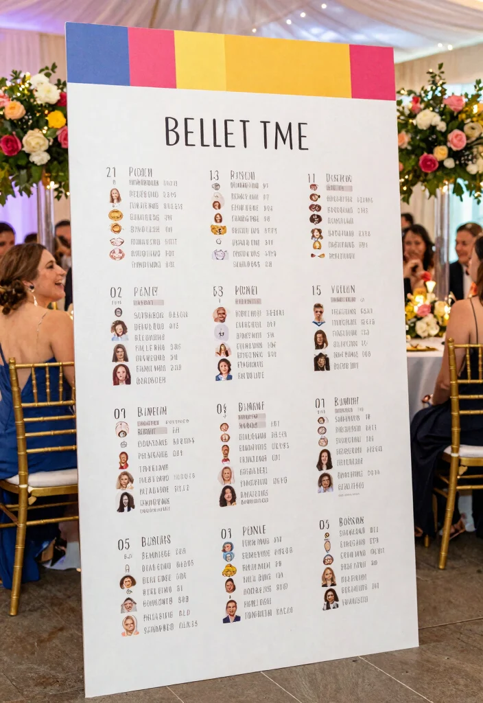 12 Fun Wedding Reception Ideas for Energetic Interactive Celebrations - 4. Interactive Seating Chart 1