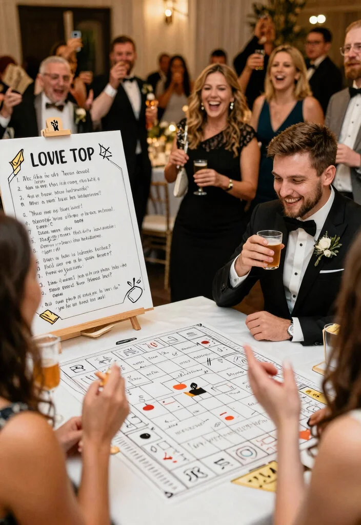12 Fun Wedding Reception Ideas for Energetic Interactive Celebrations - 7. Custom Love Story Game 1