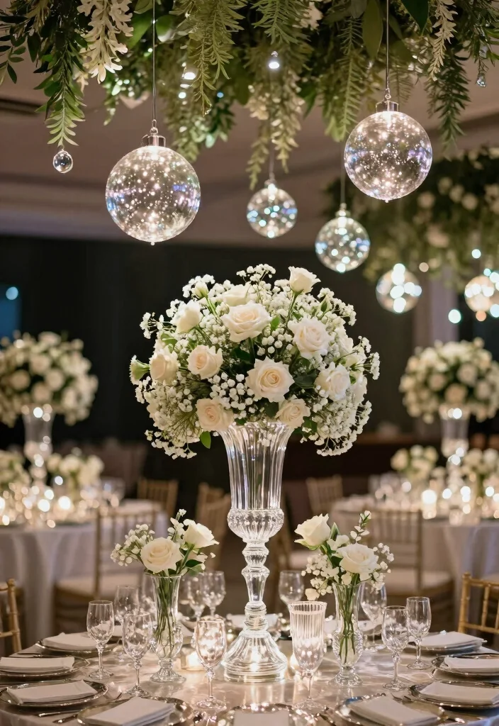 12 Great Gatsby Centerpiece Ideas for Glam Vintage and Art Deco Style - 6. Glamorous Crystal Details 1