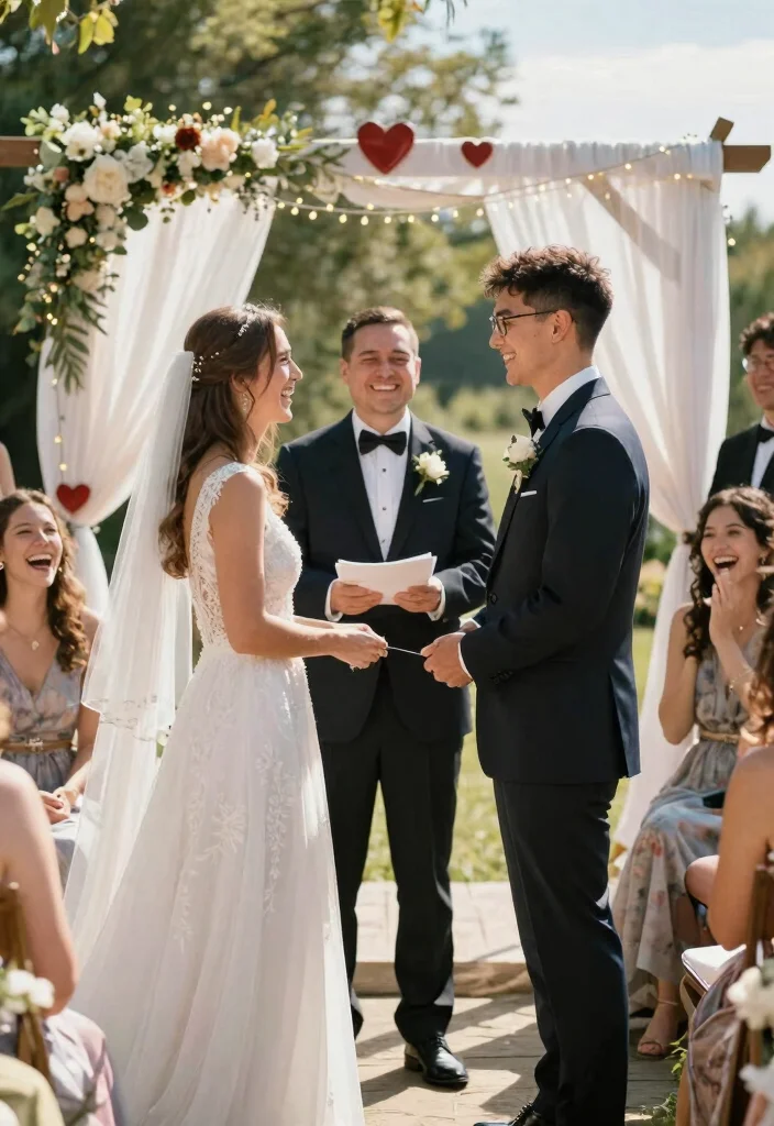 12 Humorous Wedding Ideas for Lighthearted Joyful and Playful Celebrations - 2. Comedic Wedding Vows 1