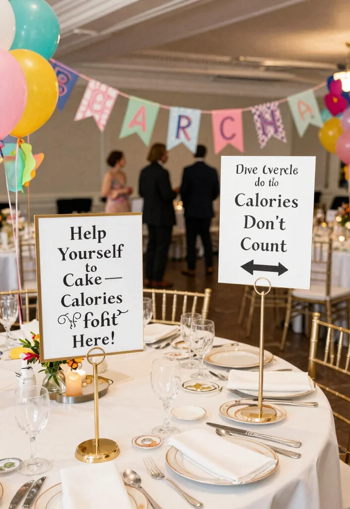 12 Humorous Wedding Ideas for Lighthearted Joyful and Playful Celebrations - 8. Funny Signs and Banners 1