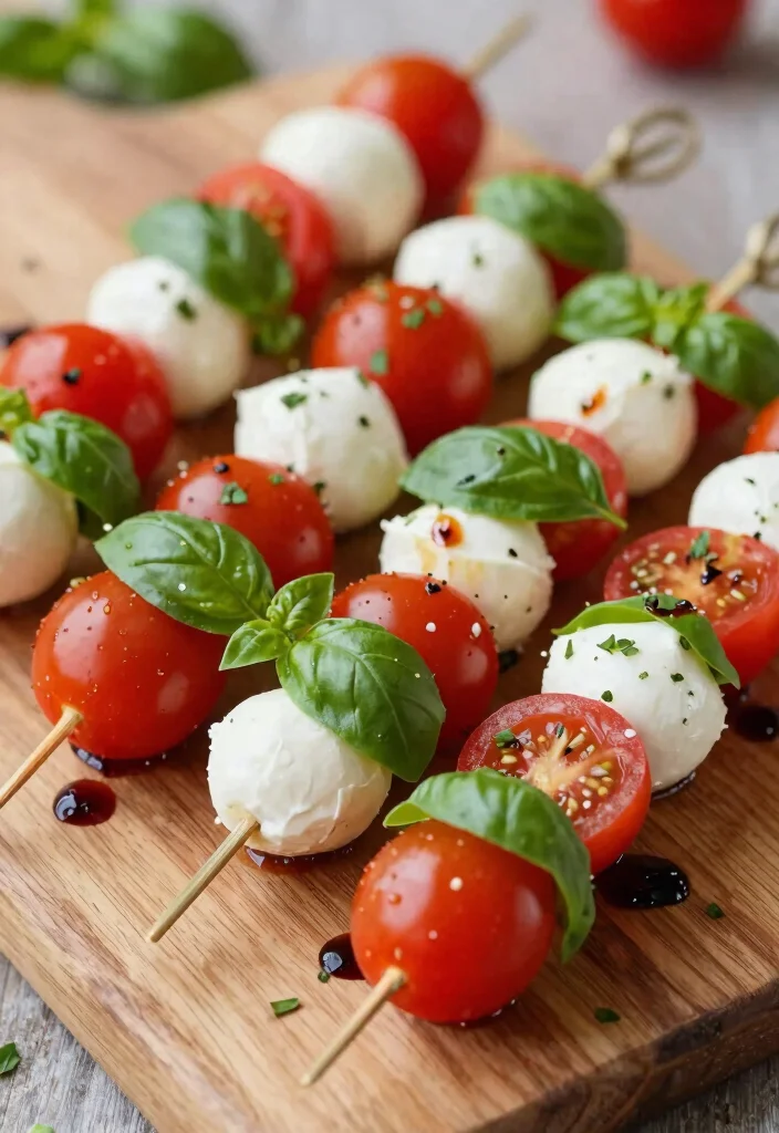 12 Low Cost Wedding Appetizer Ideas for Affordable Tasty Party Snacks - 1. Mini Caprese Skewers 1