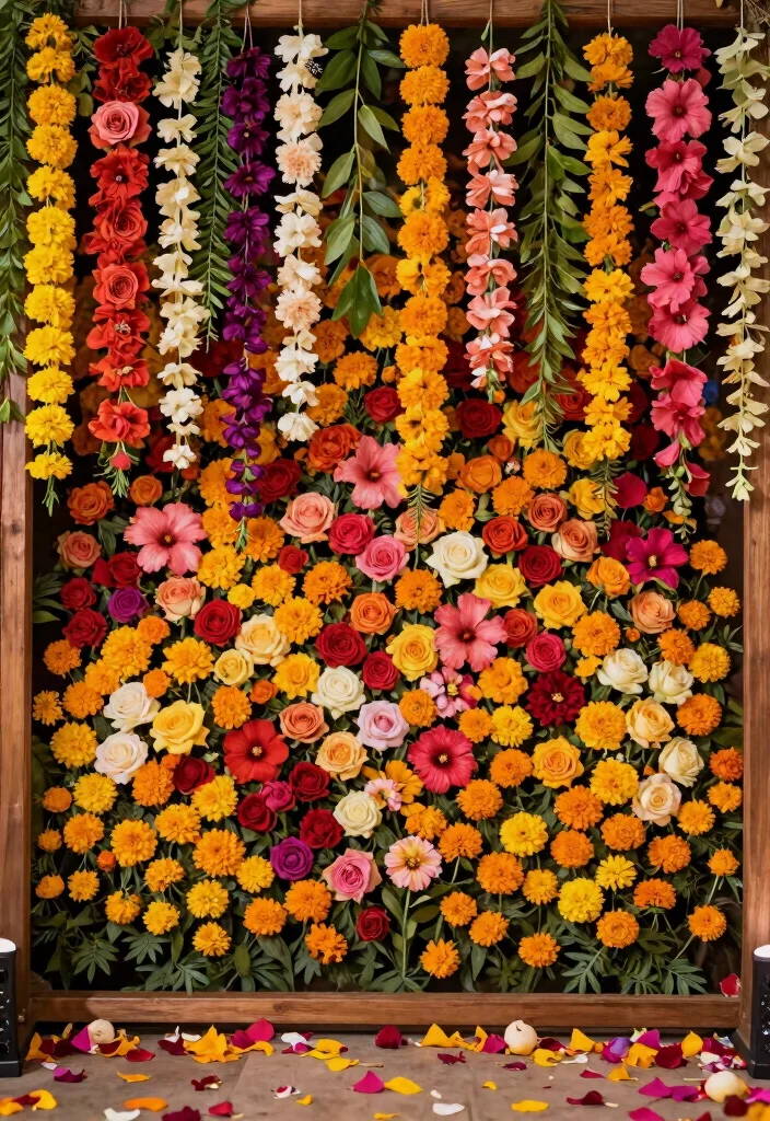 12 Mehendi Backdrop Ideas for Colorful Artistic and Insta Ready Decor - 1. Floral Fantasy Backdrop 1