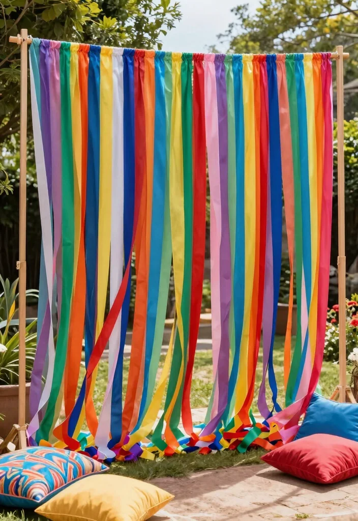 12 Mehendi Backdrop Ideas for Colorful Artistic and Insta Ready Decor - 7. Rainbow Ribbons 1