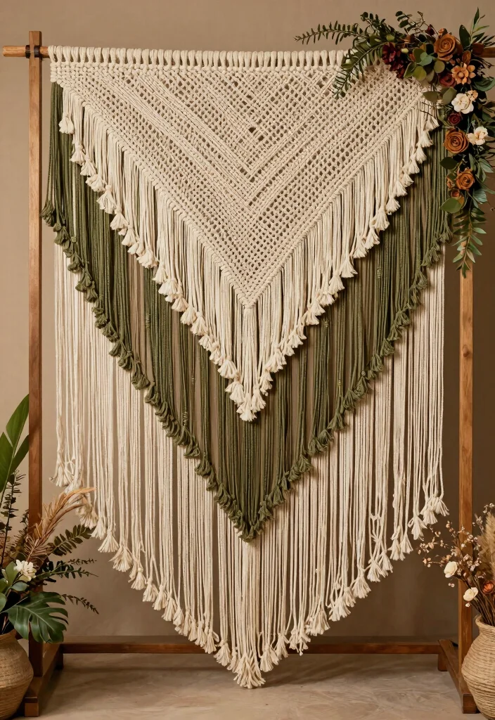 12 Mehendi Backdrop Ideas for Colorful Artistic and Insta Ready Decor - 9. Boho Fringe 1