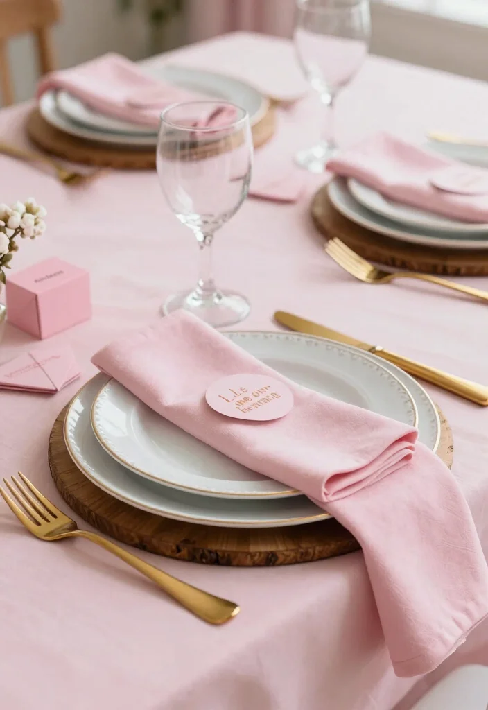12 Pink Bridal Shower Ideas for Cute Elegant and On Theme Decor - 4. Elegant Pink Table Settings 1