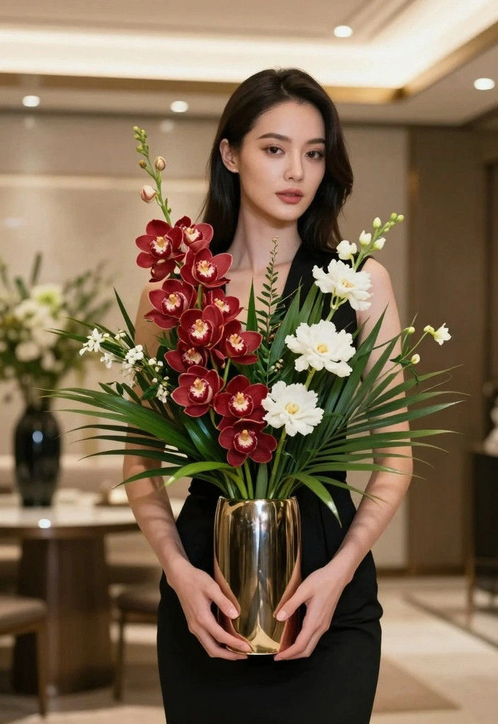 12 Red Prom Bouquet Ideas for Bold Elegance and Photo Perfect Style - 5. Dramatic Orchids for an Exotic Touch 1