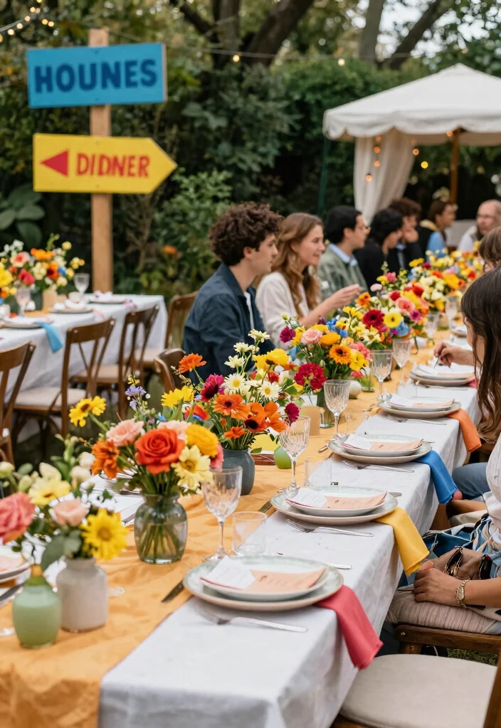 12 Rehearsal Dinner Decoration Ideas for Simple Elegant and Charming Style - 11. Colorful Accents 1