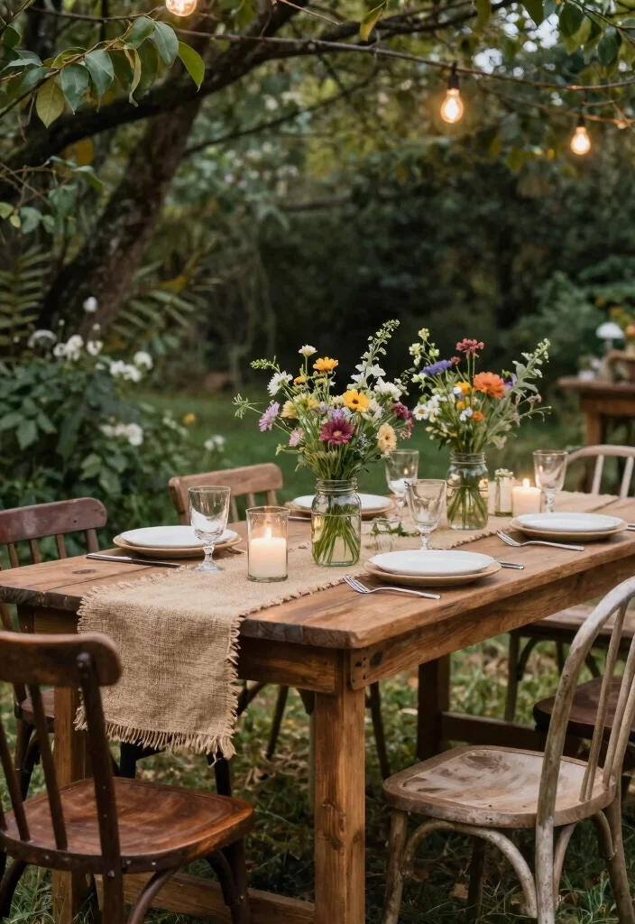 12 Rehearsal Dinner Decoration Ideas for Simple Elegant and Charming Style - 2. Rustic Table Settings 1