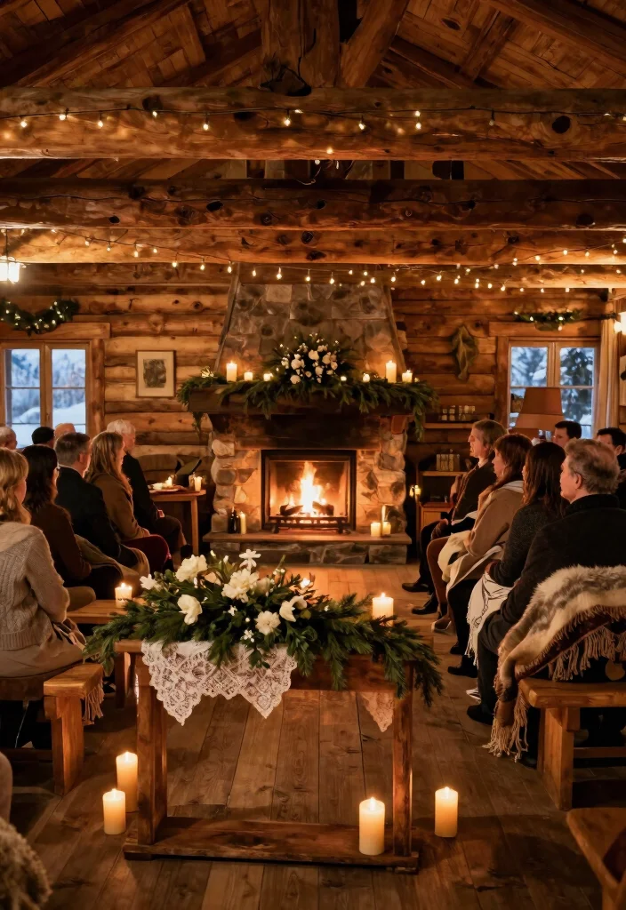 12 Rustic Winter Wedding Ideas for Charming Woodsy Cold Weather Style - 1. Cozy Indoor Ceremony 1