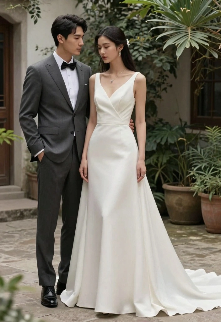 12 Simple Courthouse Wedding Ideas for Chic Minimal and Memorable Style - 2. Minimalist Wedding Attire for Effortless Style 1