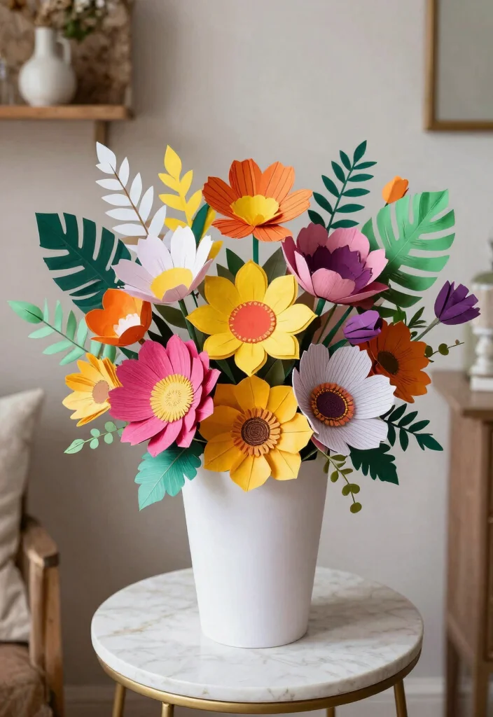 12 Toss Bouquet Ideas for Fun Lightweight and Wedding Ready Designs - 4. Paper Flower Toss Bouquet 1