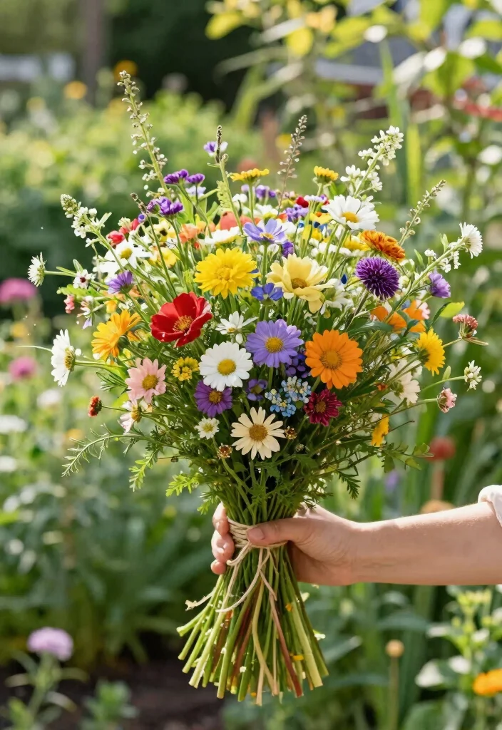 12 Toss Bouquet Ideas for Fun Lightweight and Wedding Ready Designs - 7. Wildflower Toss Bouquet 1