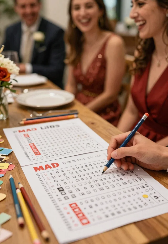 12 Wedding Party Game Ideas for Fun Interactive and Guest Friendly Moments - 8. Mad Libs for Guests 1