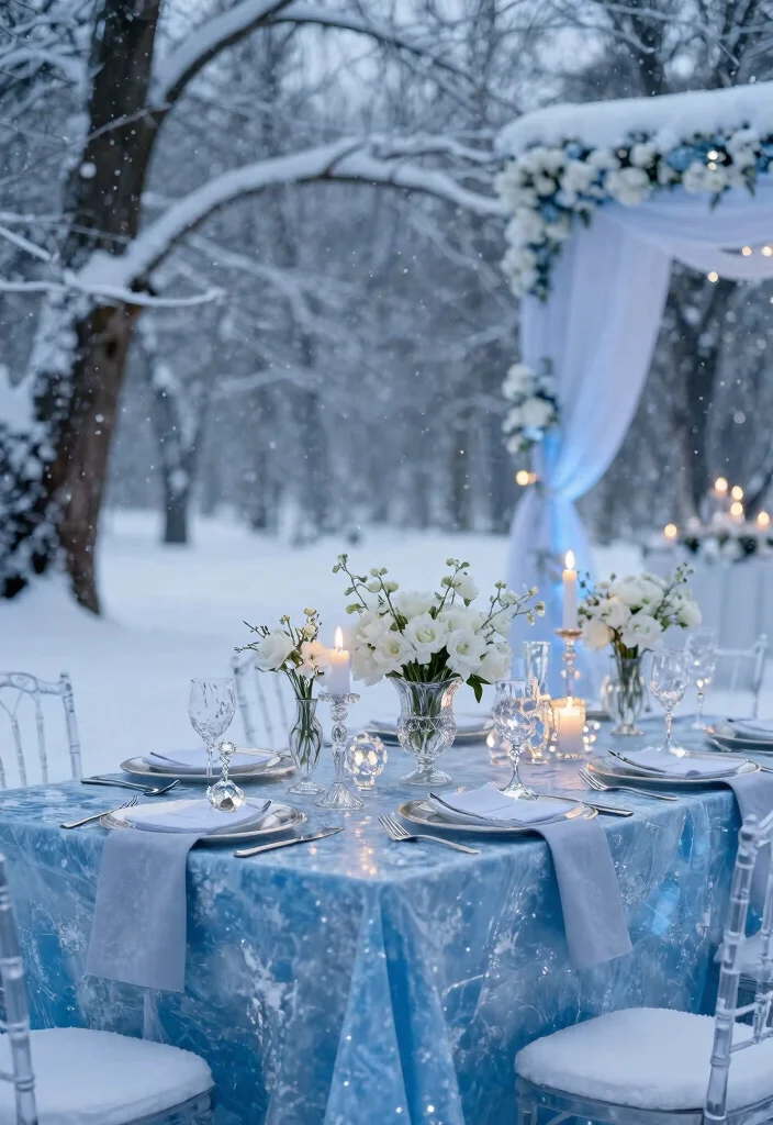 12 Winter Wedding Color Palette Ideas for Romantic Snowy Themes - 1. Icy Blue and Silver 1