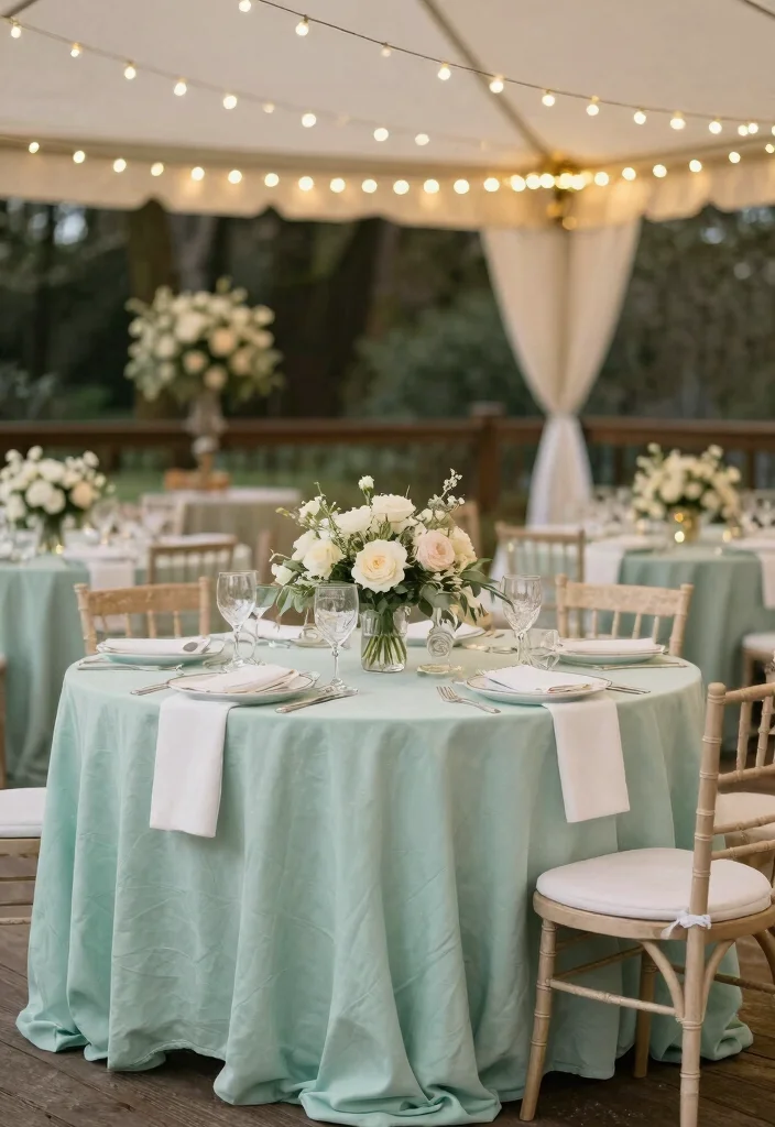12 Winter Wedding Color Palette Ideas for Romantic Snowy Themes - 8. Mint Green and Cream 1