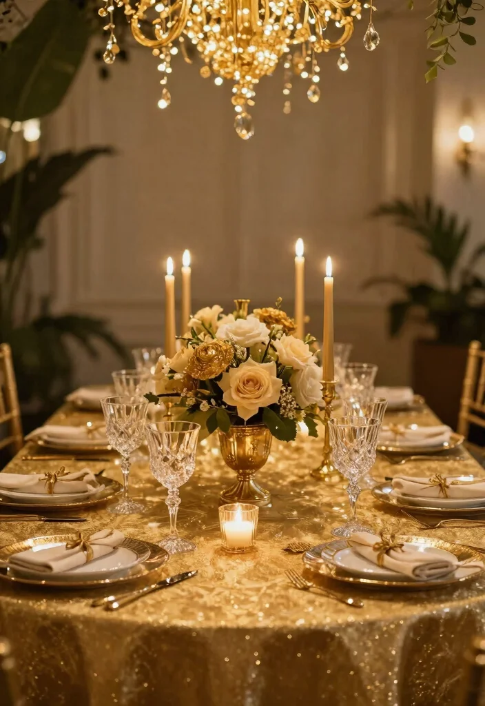 14 50th Anniversary Party Ideas for Elegant Meaningful Golden Celebrations - 1. Glamorous Golden Décor 1