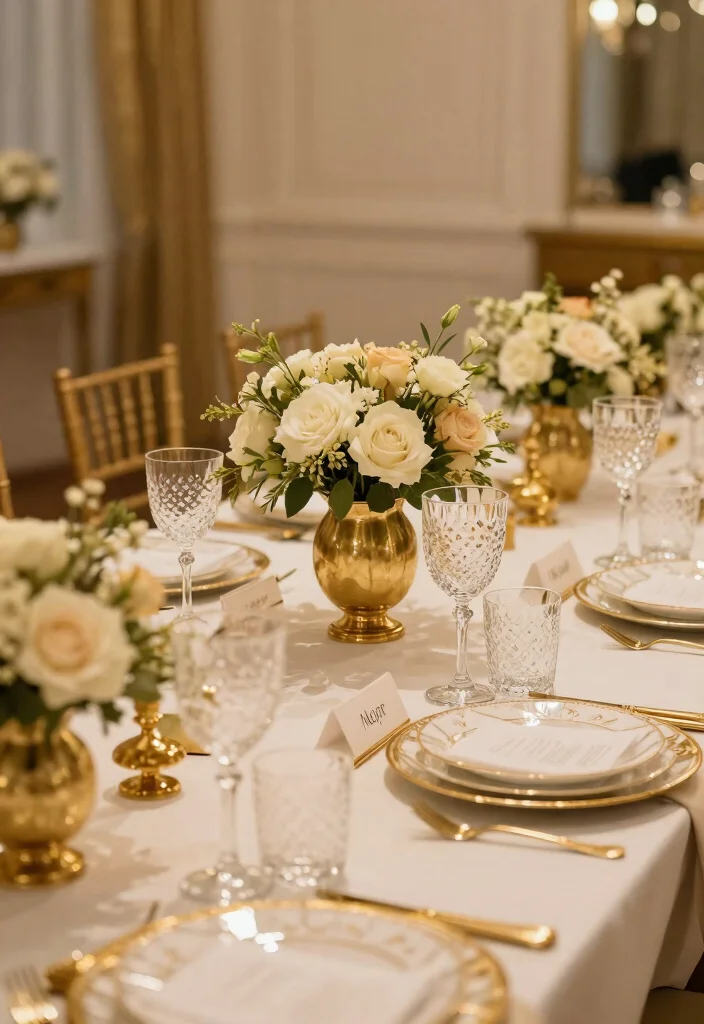 14 50th Anniversary Party Ideas for Elegant Meaningful Golden Celebrations - 11. Elegant Table Settings 1