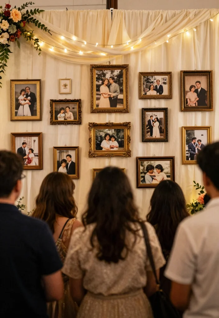 14 50th Anniversary Party Ideas for Elegant Meaningful Golden Celebrations - 2. A Vintage Photo Display 1